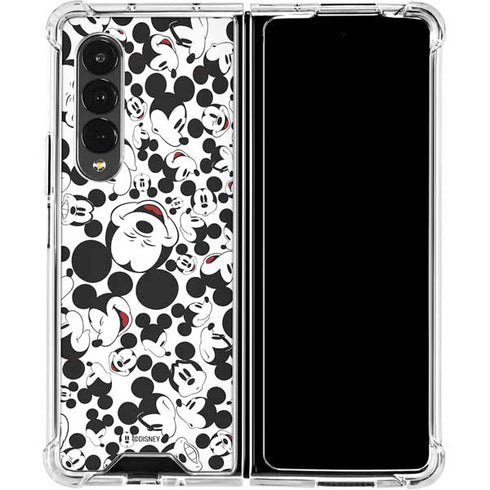 Disney Mickey Mouse Face Pattern Galaxy Z Fold4 5G Clear Case